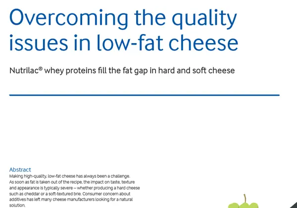 Overcoming the quality issues in low-fat cheese