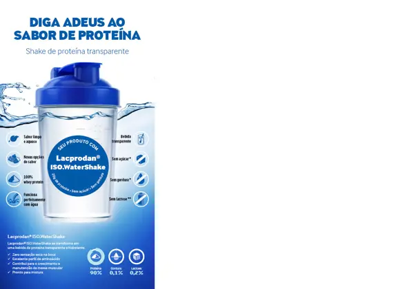 Batido de proteína transparente com  Lacprodan® ISO.WaterShake